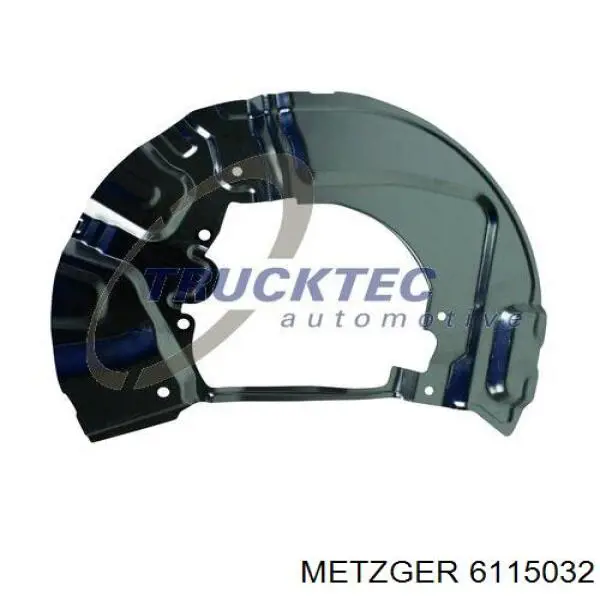 6115032 Metzger chapa protectora contra salpicaduras, disco de freno delantero derecho