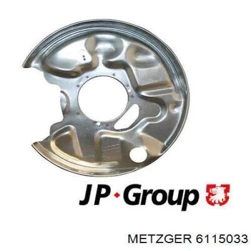 Protector de disco de freno trasero izquierdo 6115033 Metzger