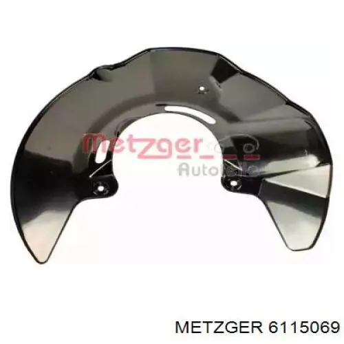 6115069 Metzger chapa protectora contra salpicaduras, disco de freno delantero izquierdo