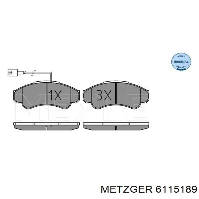 6115189 Metzger chapa protectora contra salpicaduras, disco de freno delantero izquierdo