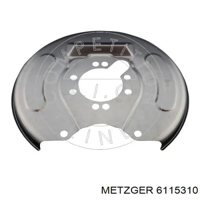 6115310 Metzger chapa protectora contra salpicaduras, disco de freno trasero derecho