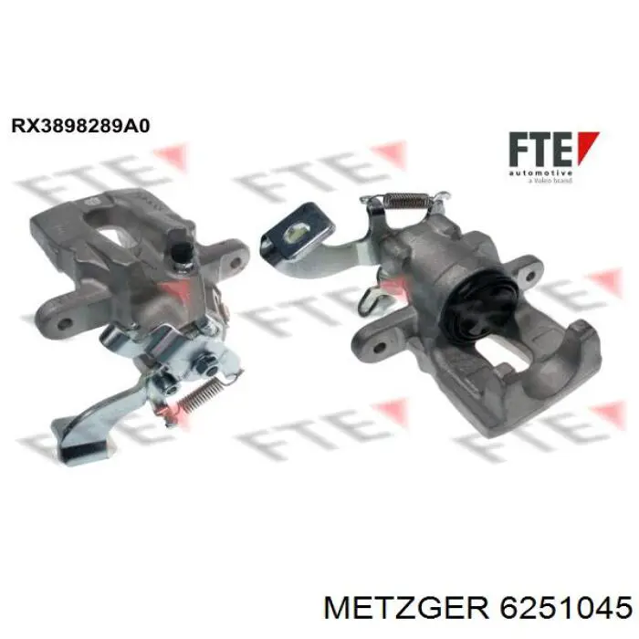 6251045 Metzger pinza de freno trasera izquierda