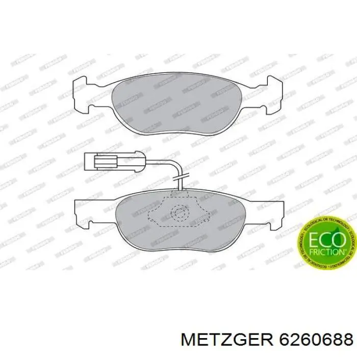 6260688 Metzger pinza de freno trasero derecho