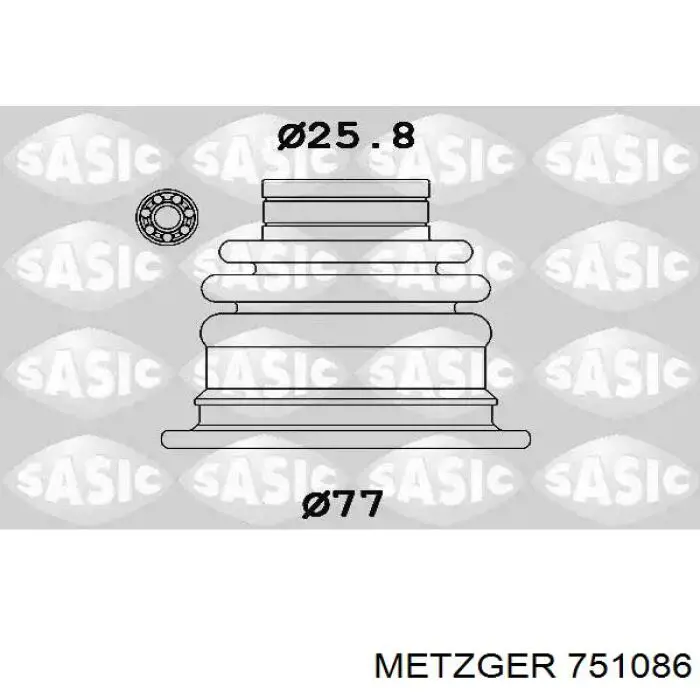 751086 Metzger fuelle, árbol de transmisión delantero exterior
