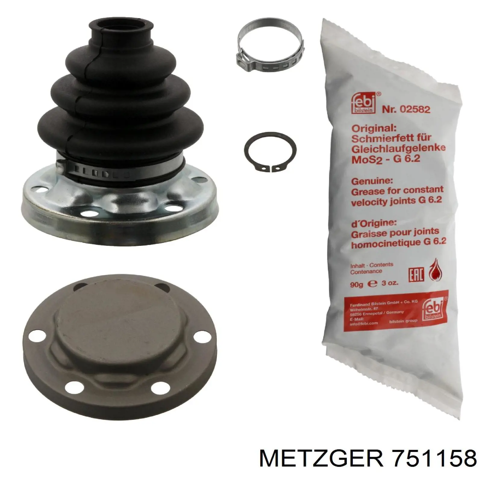 751158 Metzger fuelle, árbol de transmisión trasero interior