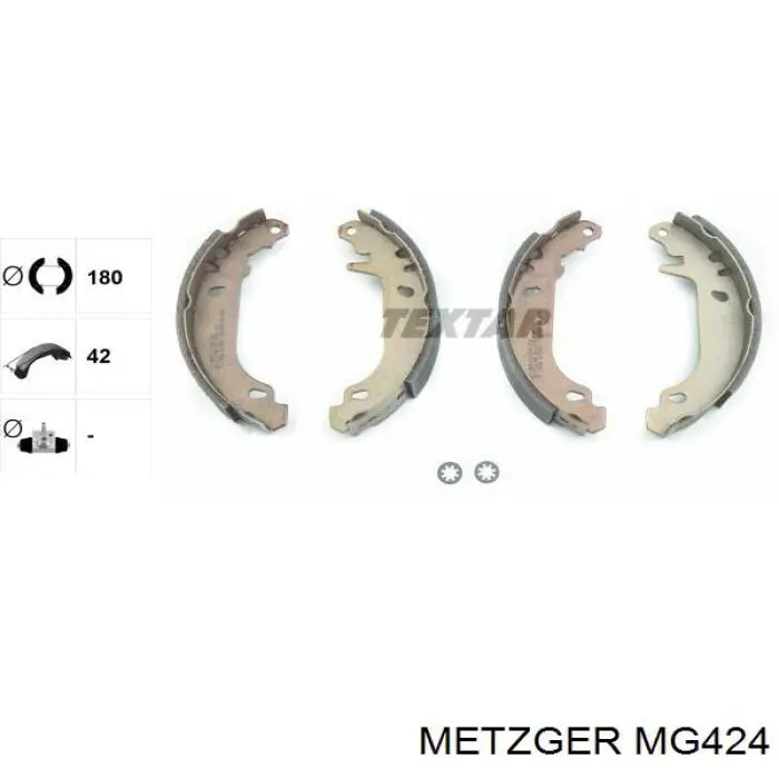 MG424 Metzger zapatas de frenos de tambor traseras