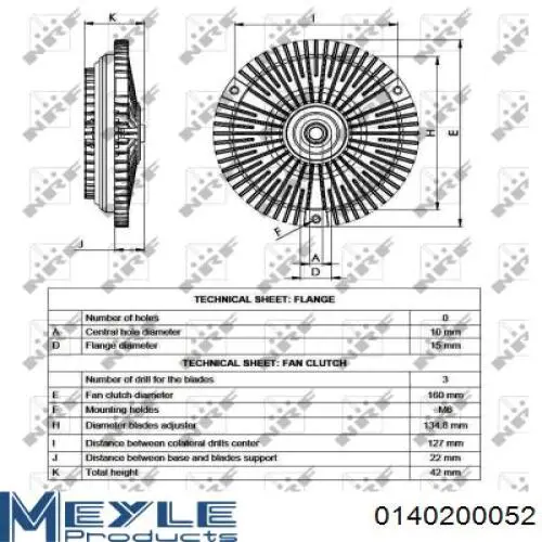 Embrague del ventilador Mercedes 0002003722