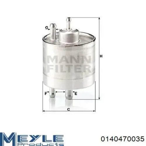 Filtro de combustible 0024773801 Mercedes