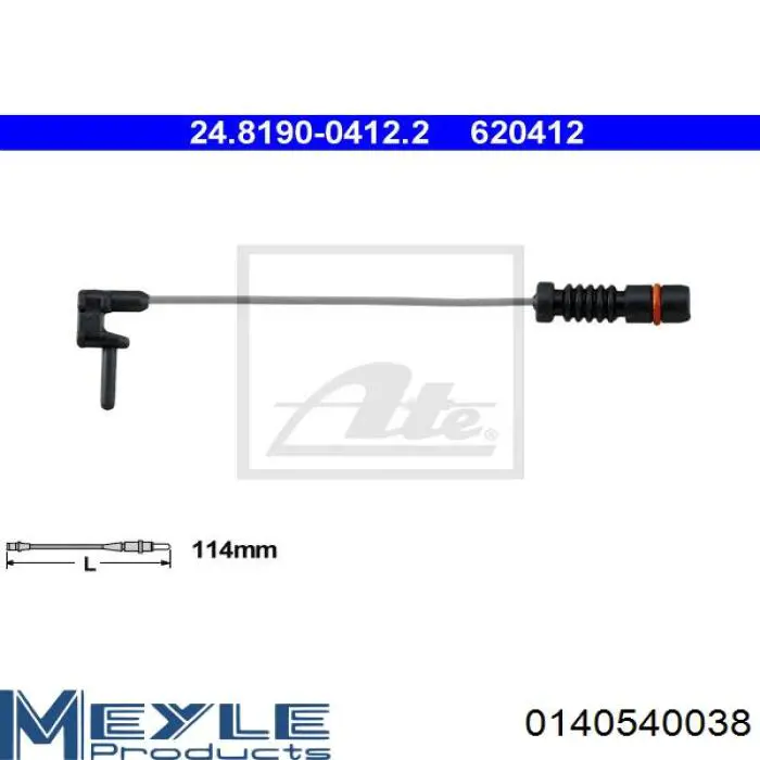 Sensor de desgaste de las pastillas de freno delanteras Road House 001053