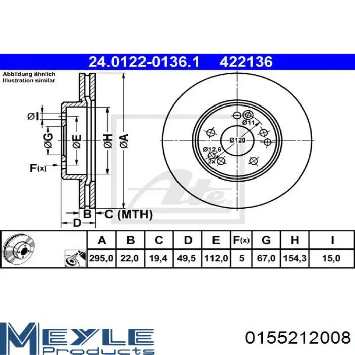 Comprar A1244211512 Mercedes Freno de disco delantero