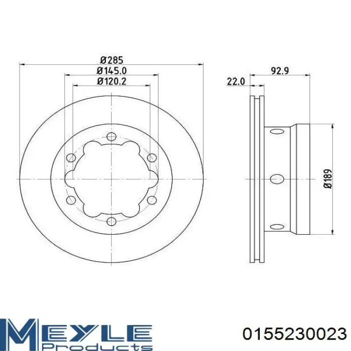 Disco de freno trasero Meyle 0155230023 precio, desde 42,84 EUR
