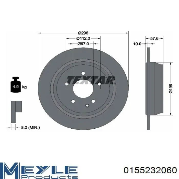 RM3042 Goodrem Freno de disco trasero