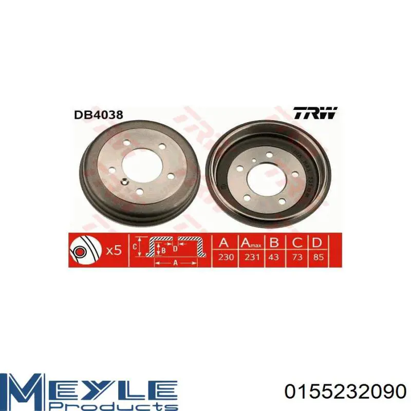 Tambor de freno trasero Mercedes A6014235101 precio, desde 39,34 EUR
