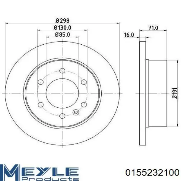 Comprar 0155232100 Meyle Disco de freno trasero