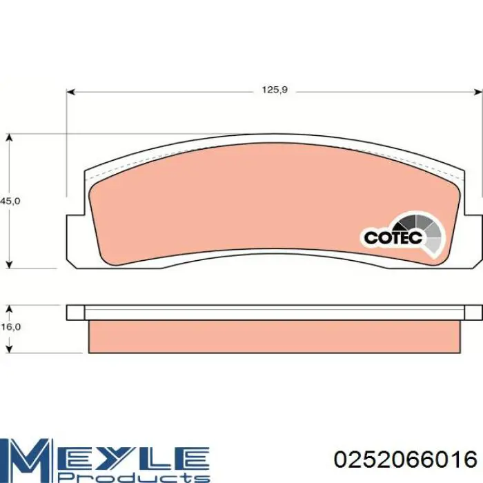 0252066016 Meyle pastillas de freno delanteras