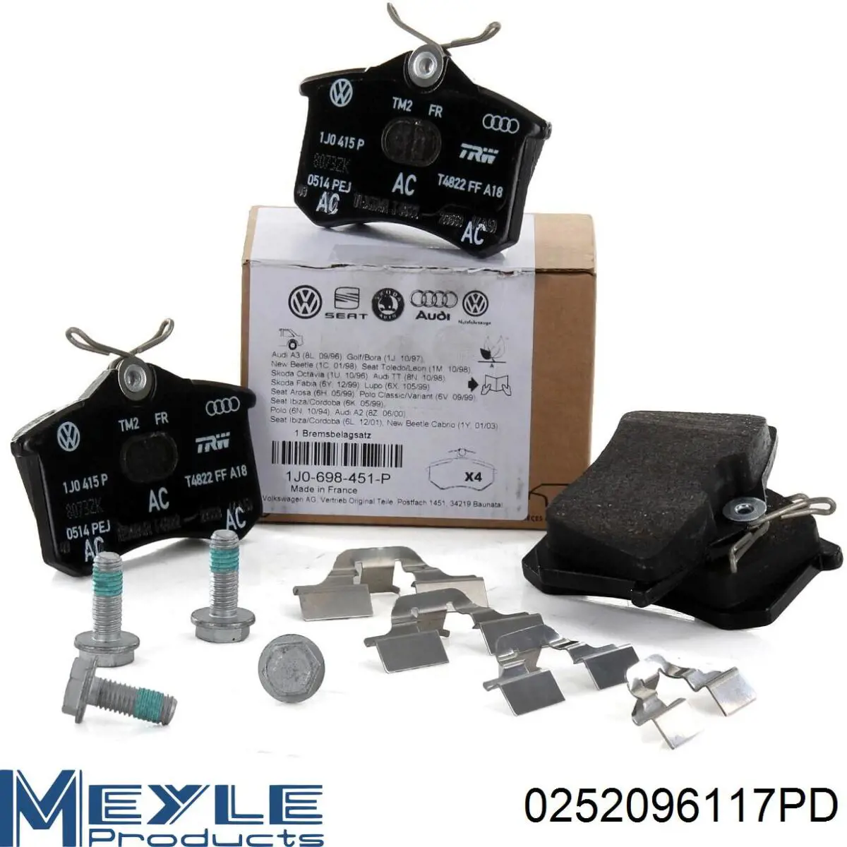 0252096117PD Meyle Pastillas freno traseras