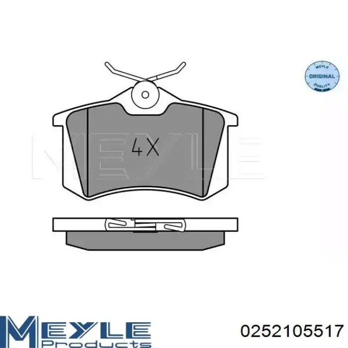 Pastillas de freno 0252105517 Meyle