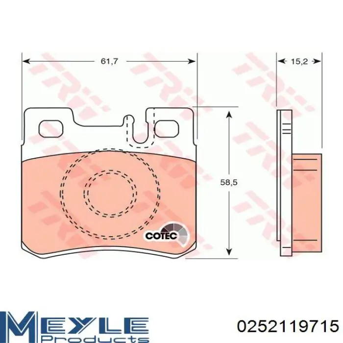 A0054201720 Mercedes Pastillas freno traseras