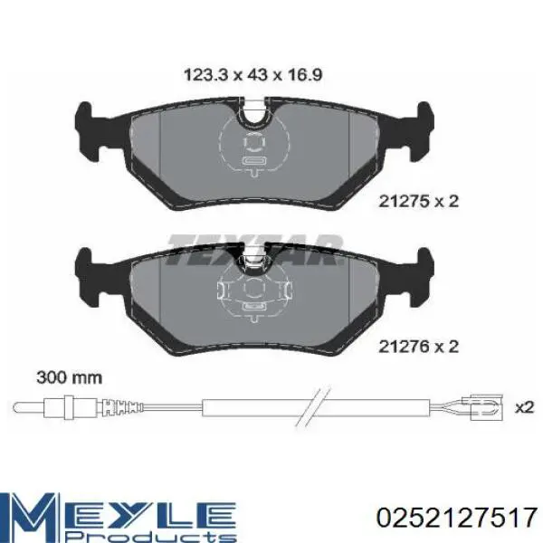 Pastillas de freno traseras 425111 Peugeot/Citroen