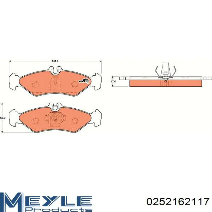 Pastillas de freno traseras 4212410 Mercedes