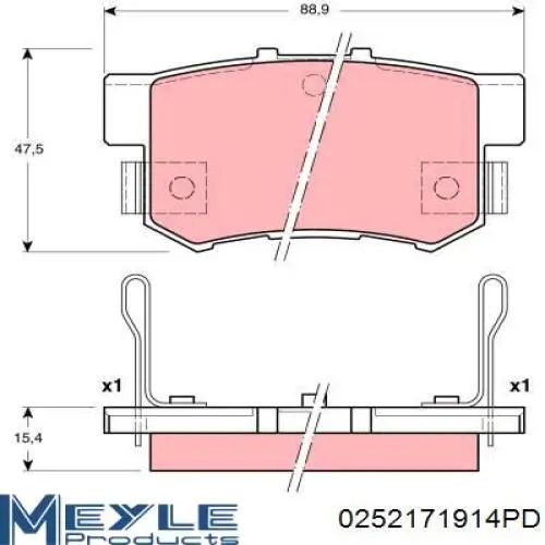 Pastillas de freno traseras BPA032502 Open Parts