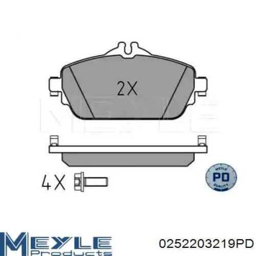0252203219PD Meyle pastillas de freno delanteras