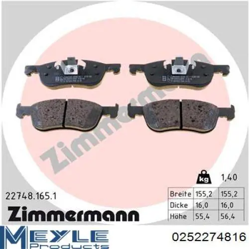 2708406 Ford Pastillas delanteras