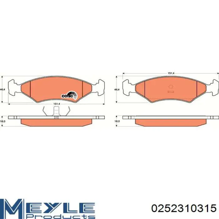 Pastillas de freno 1064763 Ford