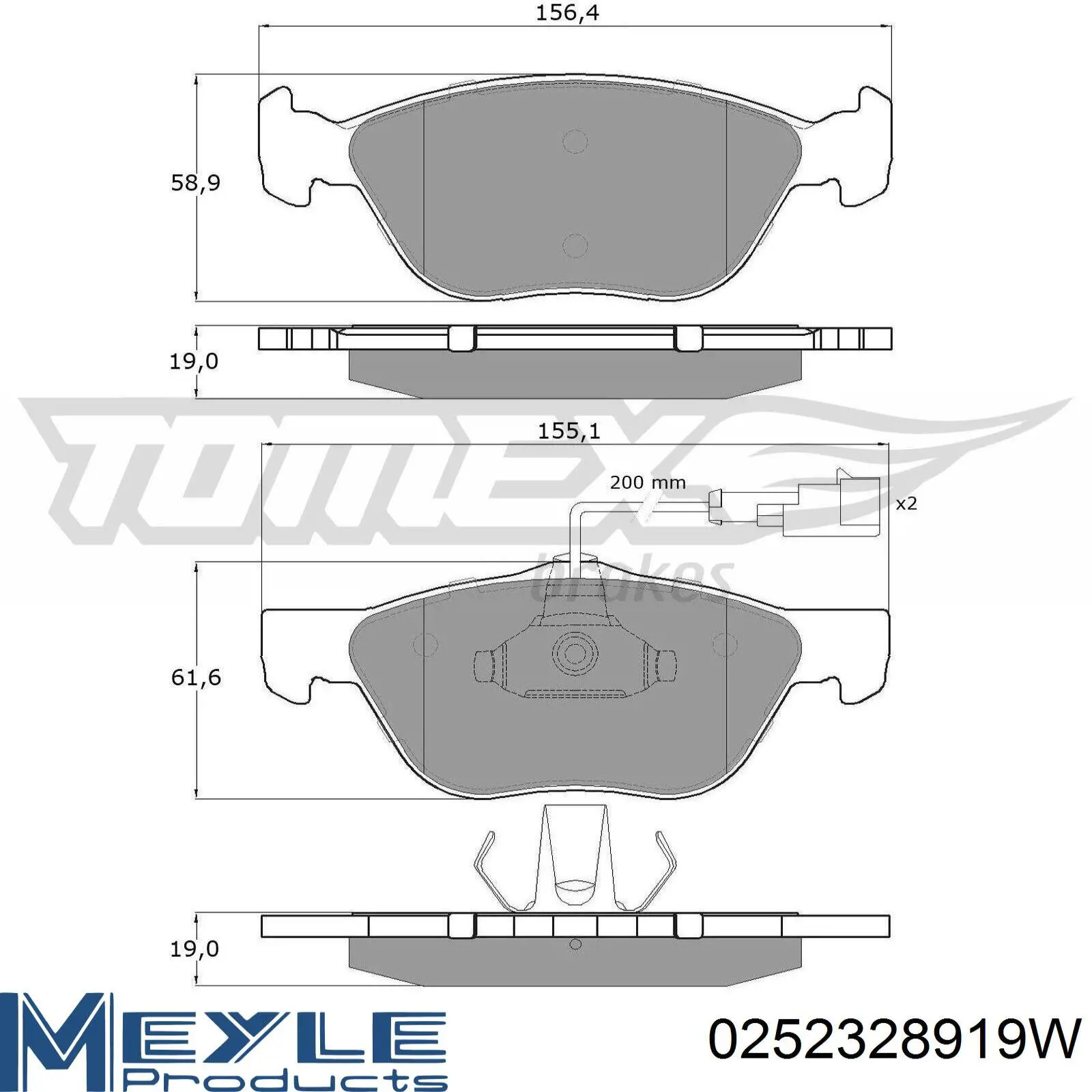 MEYLE 0252328919W término análogo VALEO 598308 pastillas de freno delanteras