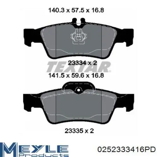 Pastillas traseras Mercedes 64200120