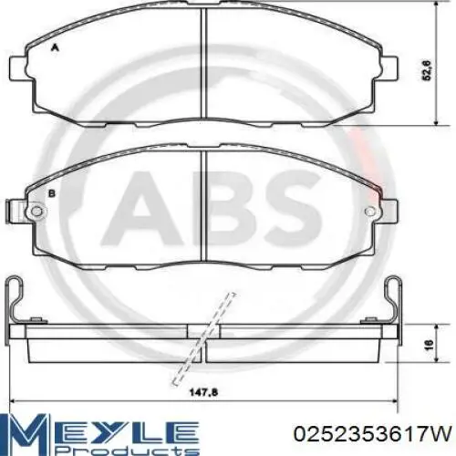 Pastillas de freno S581014AA81 Hyundai/Kia