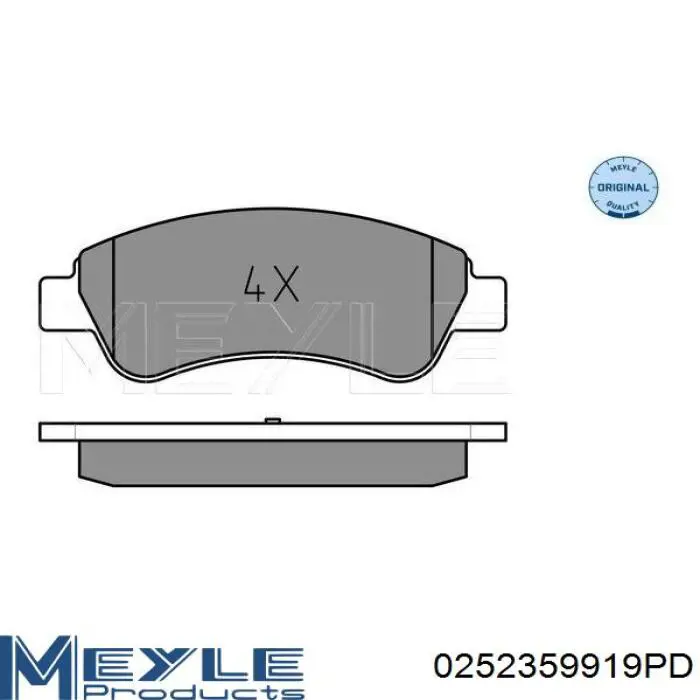 0252359919PD Meyle pastillas de freno delanteras