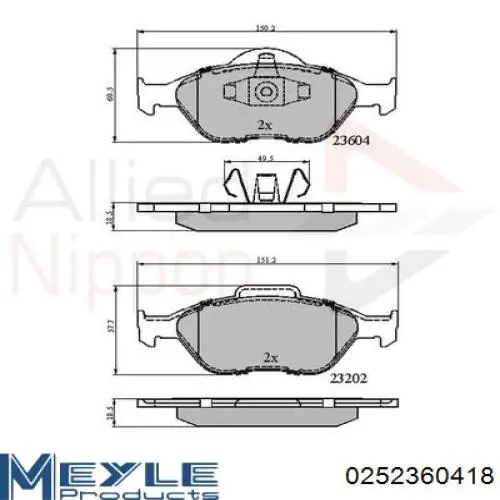 1236880 Ford Pastillas delanteras