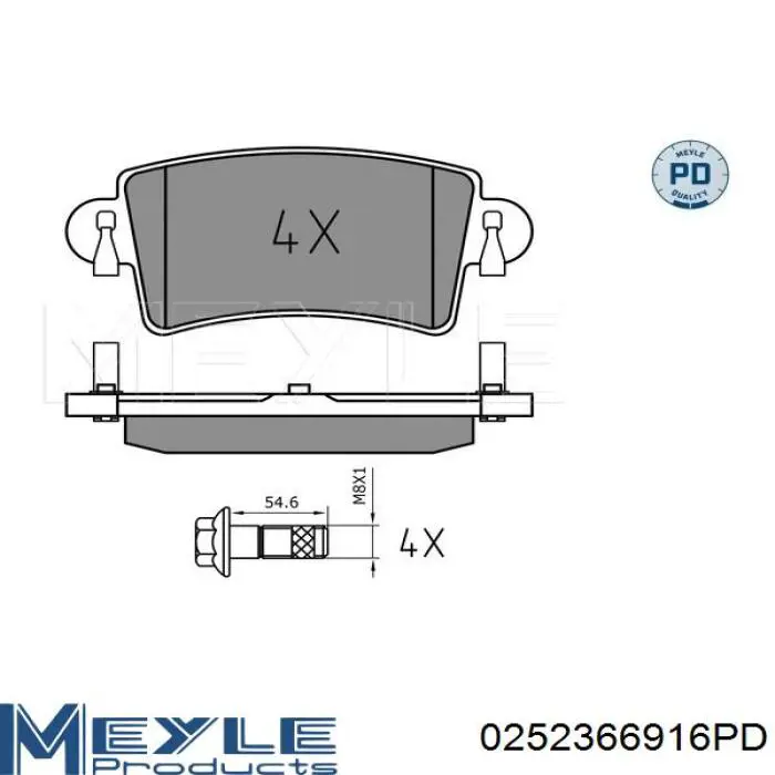 0252366916PD Meyle pastillas de freno traseras