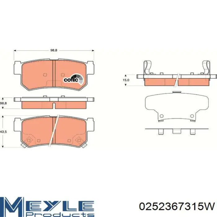 RD3323DB3366 Rider Pastillas freno traseras