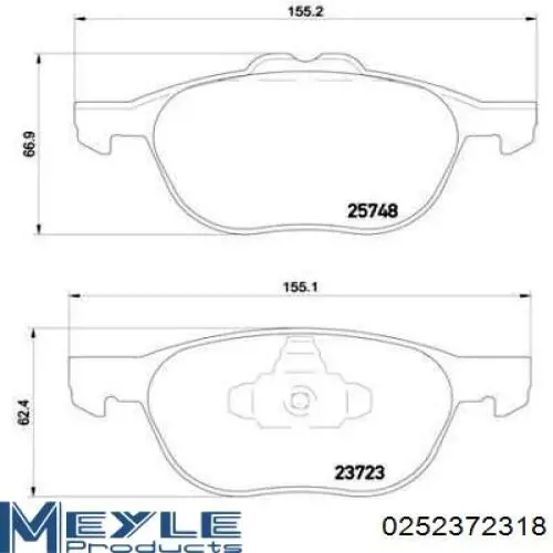 Pastillas de freno 2600768 Ford