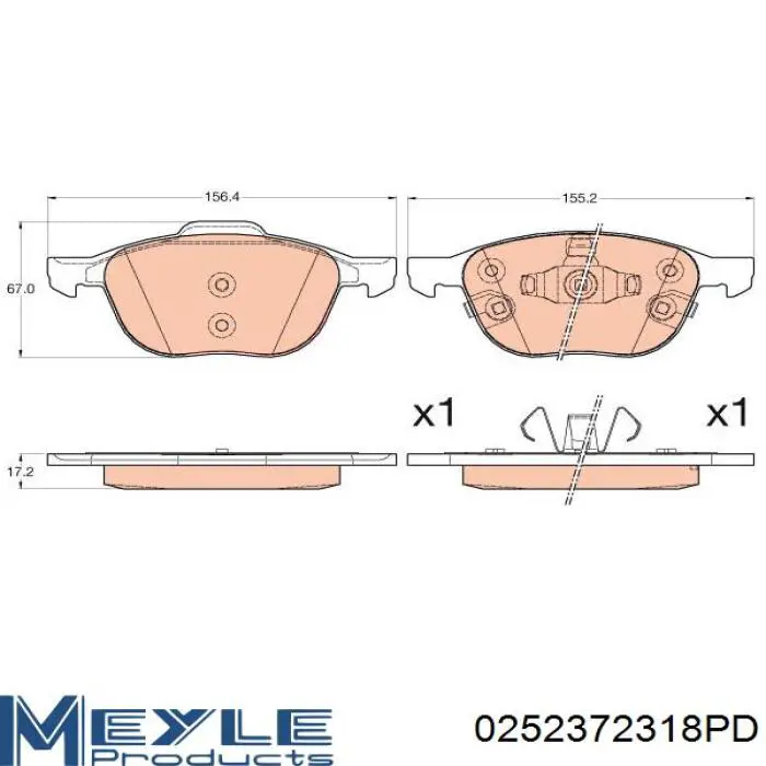 Pastillas freno delanteras Meyle 0252372318PD precio, desde 36,75 EUR