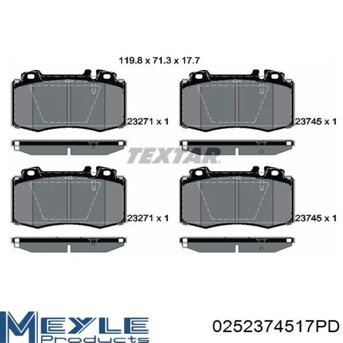 0252374517PD Meyle pastillas de freno delanteras