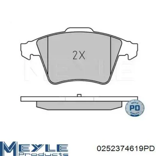 0252374619PD Meyle pastillas de freno delanteras