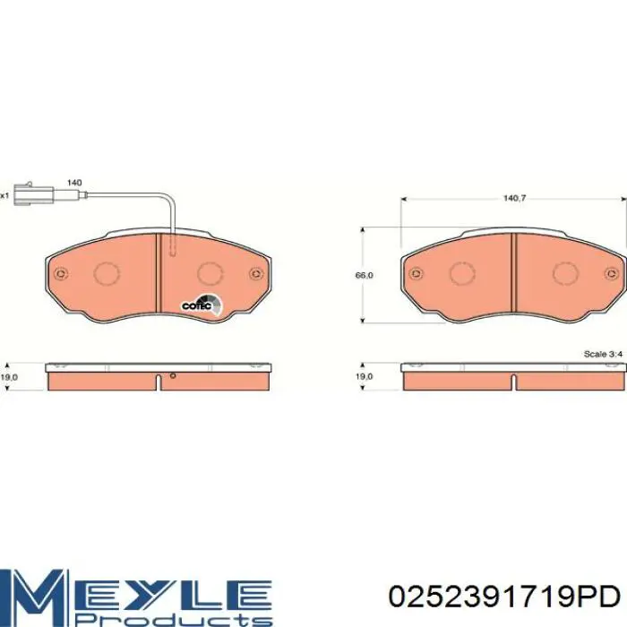 Pastillas de freno delanteras Fiat Ducato 2 230L