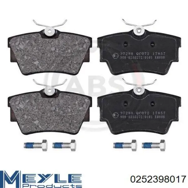 Pastillas de freno traseras 0252398017 Meyle