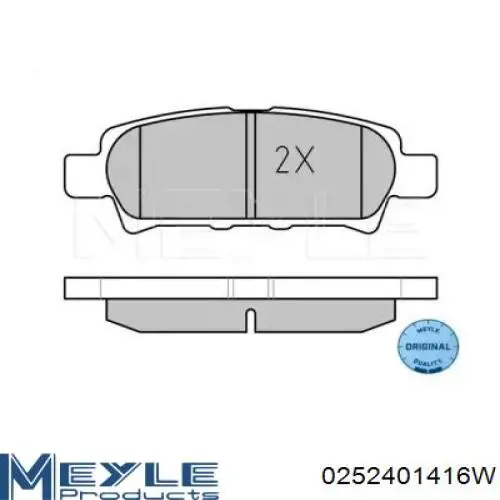 0252401416W Meyle pastillas de freno traseras