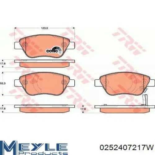 Pastillas de freno 0077365817 Fiat/Alfa/Lancia