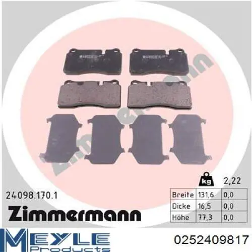 7L6698151K VAG Pastillas delanteras