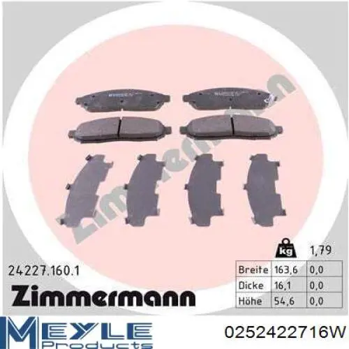 Pastillas de freno D1060EB71A Nissan/Infiniti
