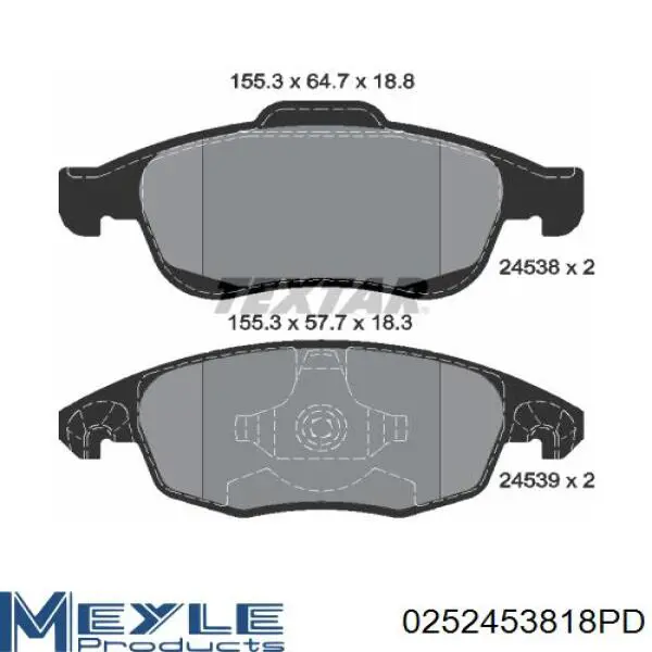 Pastillas de freno delanteras Citroen C4 UA