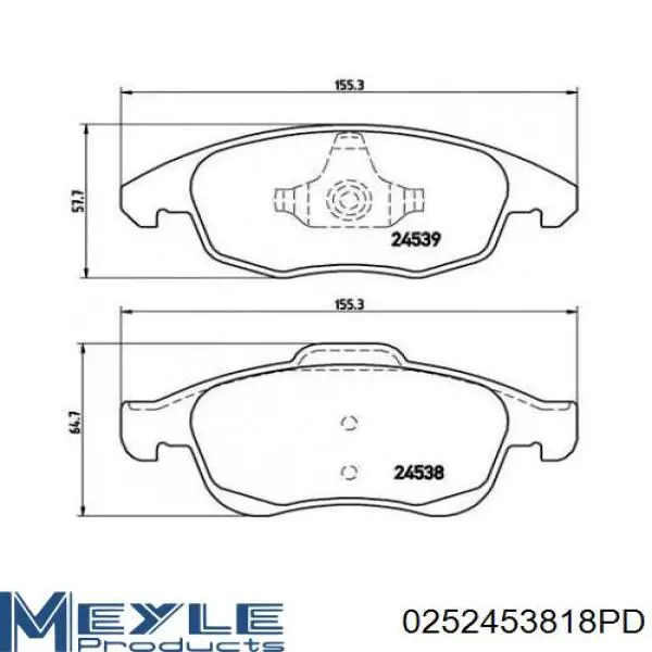 Pastillas de freno delanteras Citroen C4 UA