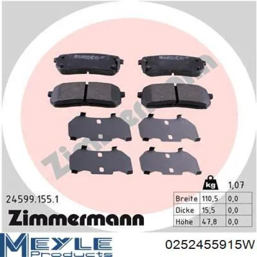 Pastillas de freno traseras RMPK52 Mando