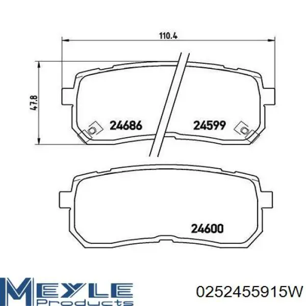 Pastillas traseras Mando RMPK52