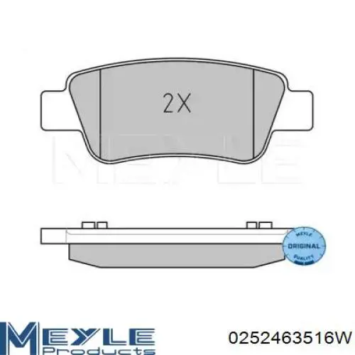 0252463516W Meyle pastillas de freno traseras